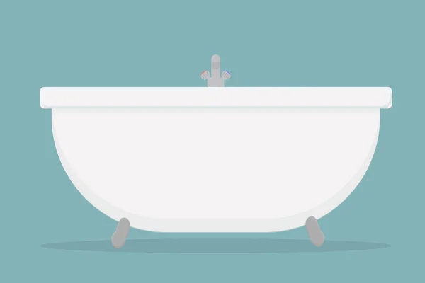 Big White Bathtub Faucet Vector Illustration — Stockový vektor