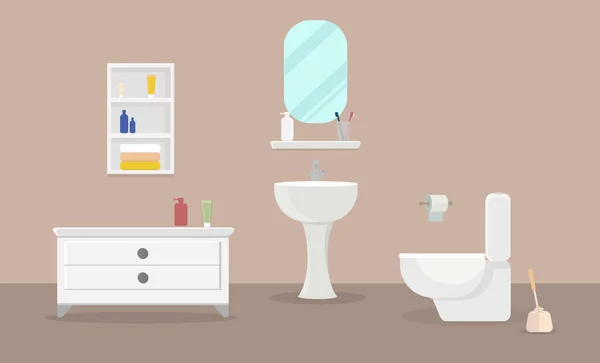 White Ceramic Toilet Bowl Sink Mirror Toilet — Wektor stockowy