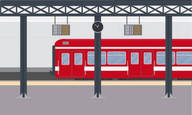 Tren istasyonunda bir metro yolcu vagonu.