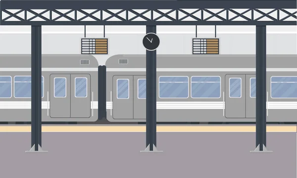 Subway Passenger Train Car Railway Station Train Station — Vector de stock