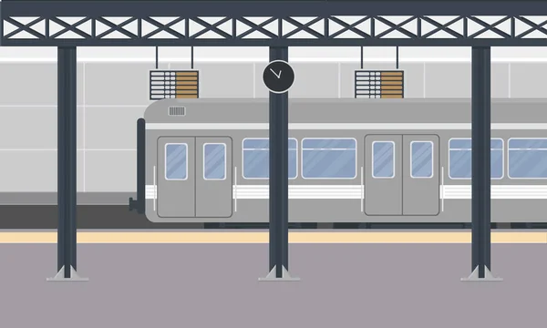 Subway Passenger Train Car Railway Station Train Station — ストックベクタ