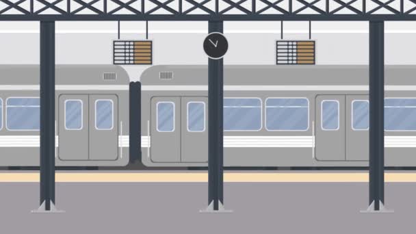 Subway Passenger Train Car Railway Station Train Station — Stockvideo