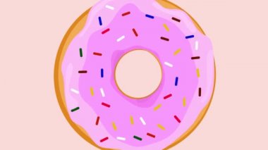 Fırın mutfağı için arka planda dönen pembe donut.