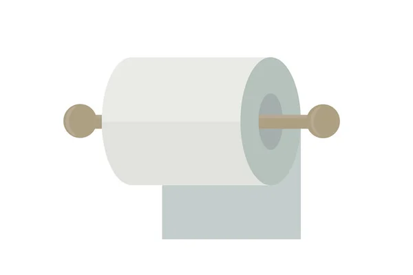 Toilet Paper Roll Iron Holder Item Isolated White Background Vector — Stockový vektor