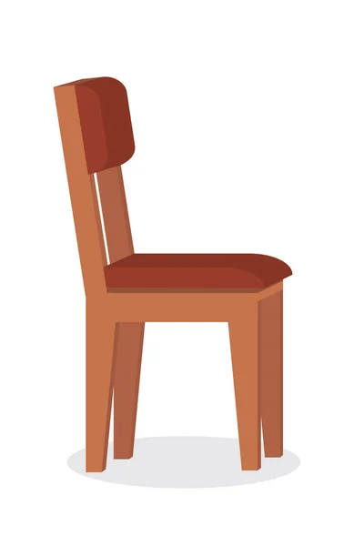 Una Silla Madera Con Asiento Tapizado Respaldo Sobre Fondo Blanco — Archivo Imágenes Vectoriales