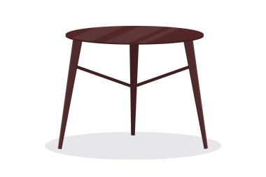 Beyaz arka plan izole edilmiş vektör grafik iç ögesi üzerinde ahşap yuvarlak bir tablo