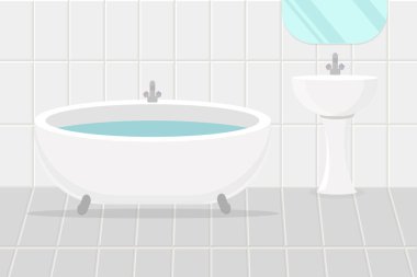 banyo lavabosu aynalı hijyen odası.