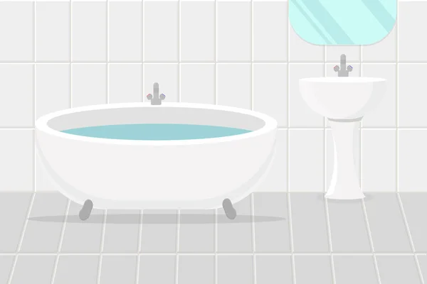 Cuarto Baño Habitación Sanitaria Con Espejo Lavabo Baño — Archivo Imágenes Vectoriales