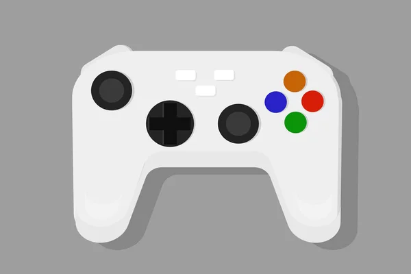 Joystick Gamepad Game Video Console White Color Object Background — Stockvektor