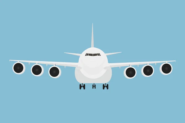 Ένα Μεγάλο Λευκό Αεροπλάνο Φορτίου Στον Ουρανό Για Μεταφορά Φορτίου — Διανυσματικό Αρχείο