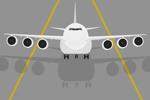 Ένα Μεγάλο Λευκό Αεροπλάνο Φορτίου Στον Ουρανό Για Μεταφορά Φορτίου — Διανυσματικό Αρχείο