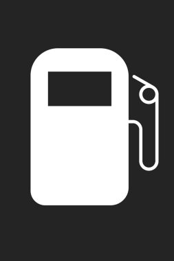 Siyah arkaplanda bir benzin veya yakıt ikonu izole edildi