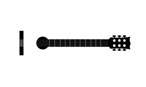 Bir Gitar Enstrümanı Vektör Kartvizit Logosu Müzisyeninin Silüeti — Stok Vektör