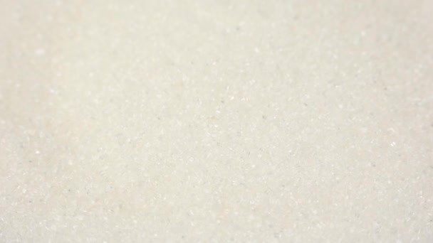 Beyaz Kristal Şeker Arka Plan Granüller Tatlı Abur Cubur — Stok video