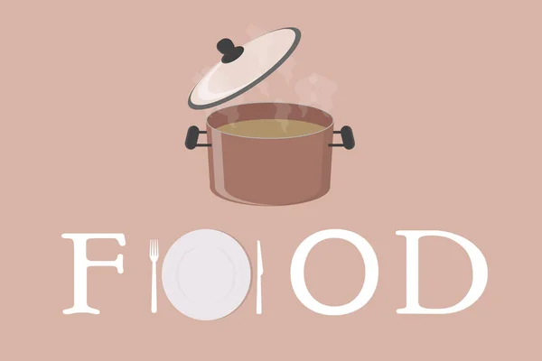 Logo Alimentaire Avec Fourchette Fond Cuillère Pour Restauration Rapide — Image vectorielle