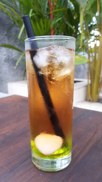 Refreshing Lychee Iced Tea Drink — Foto de Stock