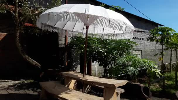 Descrição Belo Guarda Chuva Branco Imagens Café Whats Mp4 Arquivo — Vídeo de Stock