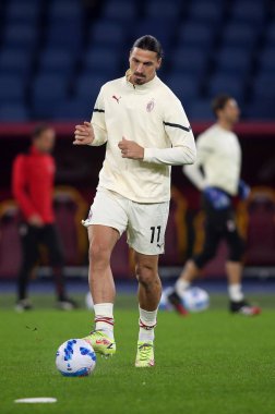 ROME, İtalya - 31.10.2021: IBRAHIMOVIC (MIL) İBRAHİM İÇİN İtalyan Serisi A futbol karşılaşmasında AS ROMA VS AC MILAN ile Roma Olimpiyat Stadyumu 'nda oynanan karşılaşma.