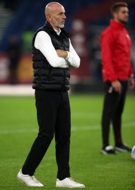 ROME, İtalya - 31.10.2021: STEFANO PIOLI (MIL) İtalyan Serisi 'nde WARM UP AS ROMA - AC MILAN arasında Roma Olimpiyat Stadyumu' nda oynanan bir futbol maçı.
