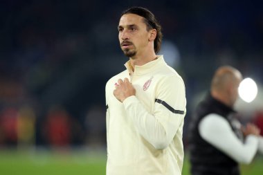 ROME, İtalya - 31.10.2021: IBRAHIMOVIC (MIL) İBRAHİM İÇİN İtalyan Serisi A futbol karşılaşmasında AS ROMA VS AC MILAN ile Roma Olimpiyat Stadyumu 'nda oynanan karşılaşma.