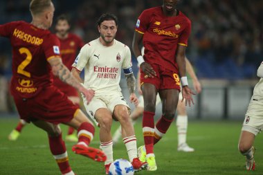 ROME, İtalya - 31.10.2021: CALABRIA (MIL) İtalyan Serisi sırasında Roma Olimpiyat Stadyumu 'nda AS ROMA - AC MILAN arasında oynanan futbol maçı.