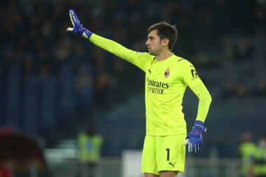 ROME, İtalya - 31.10.2021: TATARUSANU (MIL) İtalyan Serisi sırasında Roma Olimpiyat Stadyumu 'nda AS ROMA - AC MILAN arasında oynanan futbol maçı.