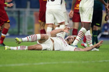 ROME, Italya - 31.10.2021: IBRAHIMOVIC (MIL) İtalya Serisi sırasında PENALTY AS ROMA - AC MILAN arasında Roma Olimpiyat Stadyumu 'nda oynanan bir futbol maçı.