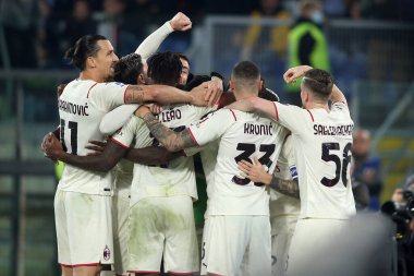 ROME, İtalya - 31.10.2021: KESSIE (MIL) İtalyan Serisi 'nde penaltı golünü attı ve Roma Olimpiyat Stadyumu' nda ROMA - AC MILAN arasındaki bir futbol maçı.