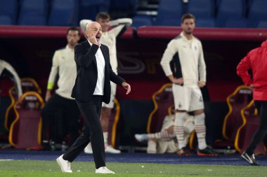 ROME, İtalya - 31.10.2021: PIOLI (MIL) İtalyan Serisi sırasında Roma Olimpiyat Stadyumu 'nda AS ROMA - AC MILAN arasında oynanan futbol maçı.