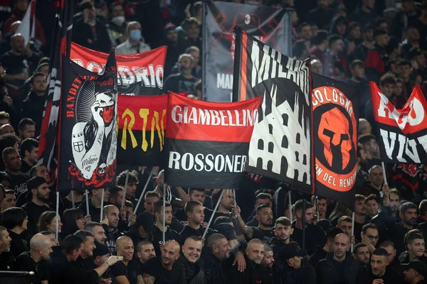 Rome ตาล 2021 Milan Supporters Stands ในการแข ตบอลระหว Roma Milan — ภาพถ่ายสต็อก
