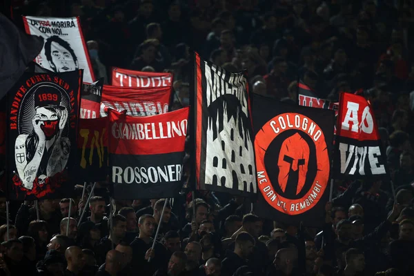 Rome Olaszország 2021 Milan Támogatások Stands Ról Olasz Serie Futball — Stock Fotó