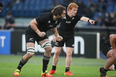 Roma, İtalya - 6 Kasım 2021: SAMUEL whITELOCK (All), FINALY CHRISTIE (All), Roma Olimpiyat Stadyumu 'ndaki İtalya ile BlackMatch arasındaki 2021 Sonbahar Uluslar Serisi Test Maçı sırasında.