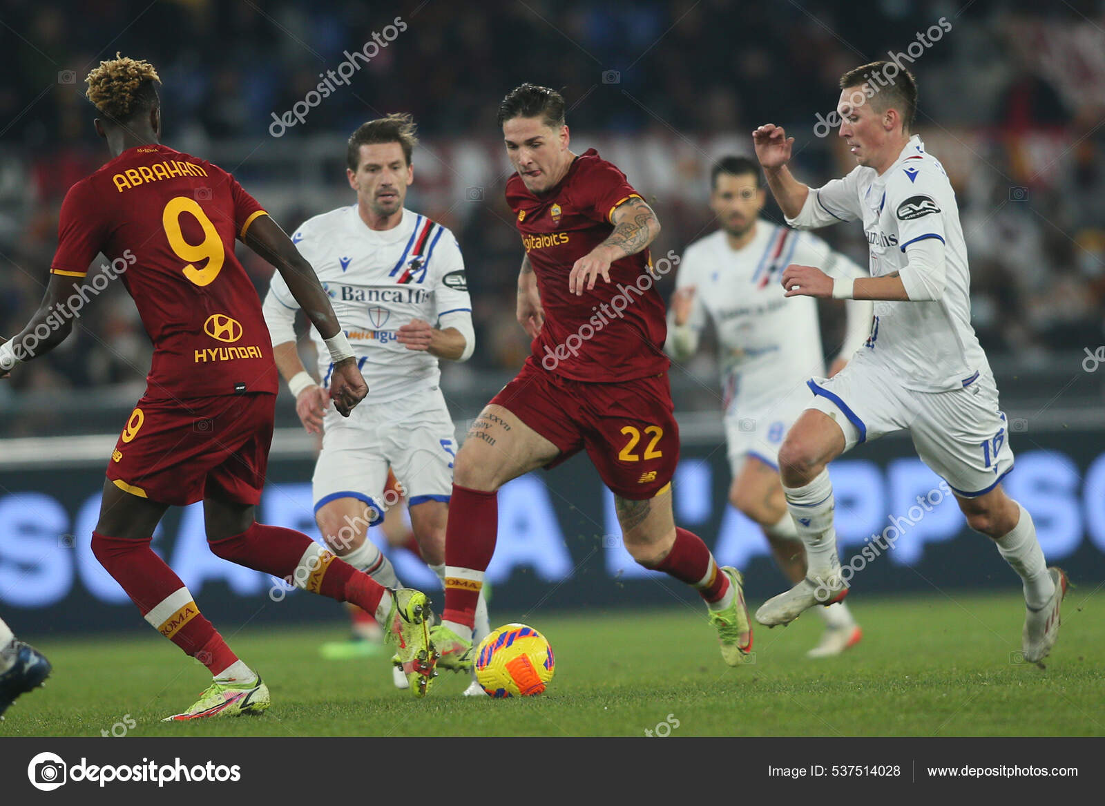 SERIE a FOOTBALL MATCH AS ROMA VS GENOA FC at OLYMPIC STADIUM in