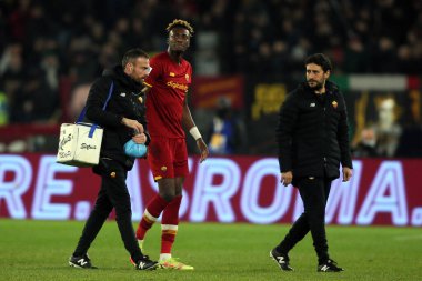 ROME, İtalya - 22.12.2021: TAMMY ABRAHAM (AS ROMA) İtalyan Serisi sırasında Roma 'daki Olimpiyat stadyumunda AS ROMA - UC SAMPDORIA futbol karşılaşması