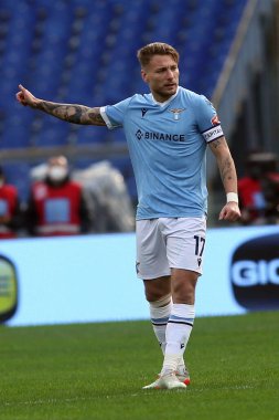 ROME, Italy - 06.01.2022:  CIRO IMMOBILE (LAZIO) CELEBRATES SCORE  during the Italian Serie A football match between SS LAZIO VS EMPOLI at Olympic stadium in Rome
