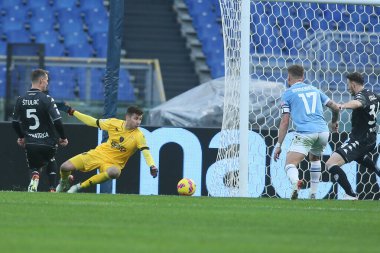 ROME, Italy - 06.01.2022:  G.VICARIO (EMP), CIRO IMMOBILE (LAZIO) in action during the Italian Serie A football match between SS LAZIO VS EMPOLI at Olympic stadium in Rome