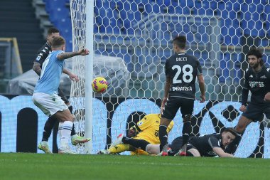 ROME, Italy - 06.01.2022:  in action during the Italian Serie A football match between SS LAZIO VS EMPOLI at Olympic stadium in Rome