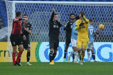 ROME, Italy - 06.01.2022: G.VICARIO (EMP) PROTEST WITH REFEREE GIUA  during the Italian Serie A football match between SS LAZIO VS EMPOLI at Olympic stadium in Rome