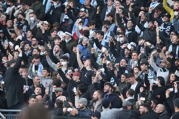 โรม ตาล 2022 Lazio Fans Play Ffp2 Mask Stands ระหว — ภาพถ่ายสต็อก