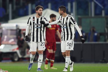 ROME, Italy - 09.01.2022:  in action during the Italian Serie A football match between SS AS ROMA VS SS FC JUVENTUS at Olympic stadium in Rome