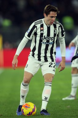 ROME, Italy - 09.01.2022: F. CHIESA (JU)  in action during the Italian Serie A football match between SS AS ROMA VS SS FC JUVENTUS at Olympic stadium in Rome