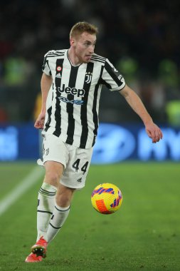 ROME, Italy - 09.01.2022: D. KULUSEVSKI (JU)  in action during the Italian Serie A football match between SS AS ROMA VS SS FC JUVENTUS at Olympic stadium in Rome