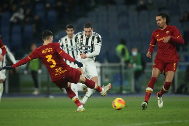ROME, Italy - 09.01.2022: M. DE SCIGLIO (JU) SCORE THE GOAL  during the Italian Serie A football match between SS AS ROMA VS SS FC JUVENTUS at Olympic stadium in Rome