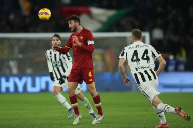 ROME, Italy - 09.01.2022:  BRYAN CRISTANTE (AS ROMA) in action during the Italian Serie A football match between SS AS ROMA VS SS FC JUVENTUS at Olympic stadium in Rome
