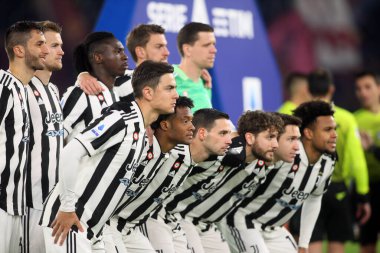 ROME, Italy - 09.01.2022: JUVENTUS TEAM BEFORE  the Italian Serie A football match between SS AS ROMA VS SS FC JUVENTUS at Olympic stadium in Rome