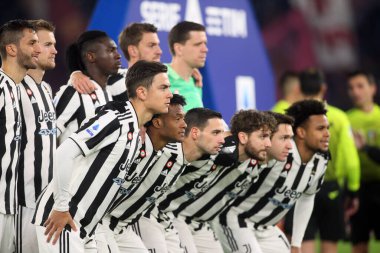 ROME, Italy - 09.01.2022: JUVENTUS TEAM BEFORE  the Italian Serie A football match between SS AS ROMA VS SS FC JUVENTUS at Olympic stadium in Rome