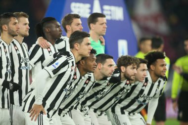 ROME, Italy - 09.01.2022: JUVENTUS TEAM BEFORE  the Italian Serie A football match between SS AS ROMA VS SS FC JUVENTUS at Olympic stadium in Rome