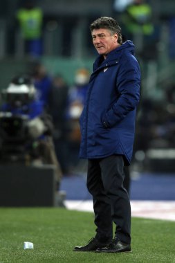 ROME, İtalya - 06.01.2022: MAZZARRI (CAGLIARI) İtalyan Serisi sırasında SS AS ROMA CAGLIARI ile Roma 'daki Olimpiyat stadyumunda oynanan futbol maçı