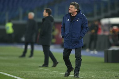 ROME, İtalya - 06.01.2022: MAZZARRI (CAGLIARI) İtalyan Serisi sırasında SS AS ROMA CAGLIARI ile Roma 'daki Olimpiyat stadyumunda oynanan futbol maçı