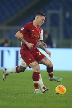 ROME, İtalya - 06.01.2022: NICOLO ZANIOLO (AS ROMA) İtalyan Serisi sırasında eylem halindeydi.